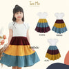 Two Mix Dress Anak Ruffle Perempuan Bahan Kaos Scuba - Dres Anak Wanita Kasual Usia 1-12 Tahun 4255