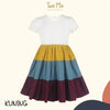 Two Mix Dress Anak Ruffle Perempuan Bahan Kaos Scuba - Dres Anak Wanita Kasual Usia 1-12 Tahun 4255