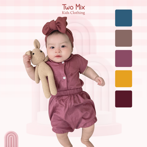 TWO MIX - Stelan Anak - Setelan Anak Bahan Katun Combed Premium Usia 0-2 Tahun 4268