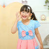 Two Mix Dress Anak Perempuan Bahan Kain Satin - Baju Anak Perempuan Fashion Usia 1-12 Tahun 4274