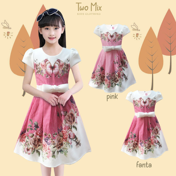TWO MIX - Baju Anak Perempuan Digital Printing Butterfly 1-12 Tahun 4282