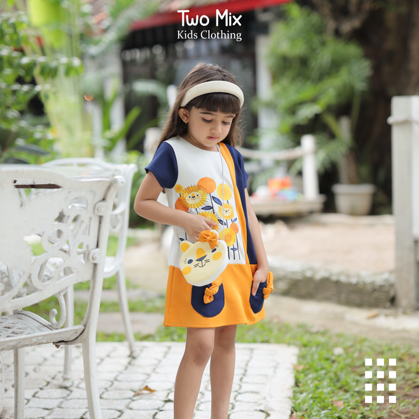 Two Mix - Dress Anak Perempuan Lucu Bahan Kaos - Baju Anak Perempuan Tas Lucu 1-8 Tahun 4283