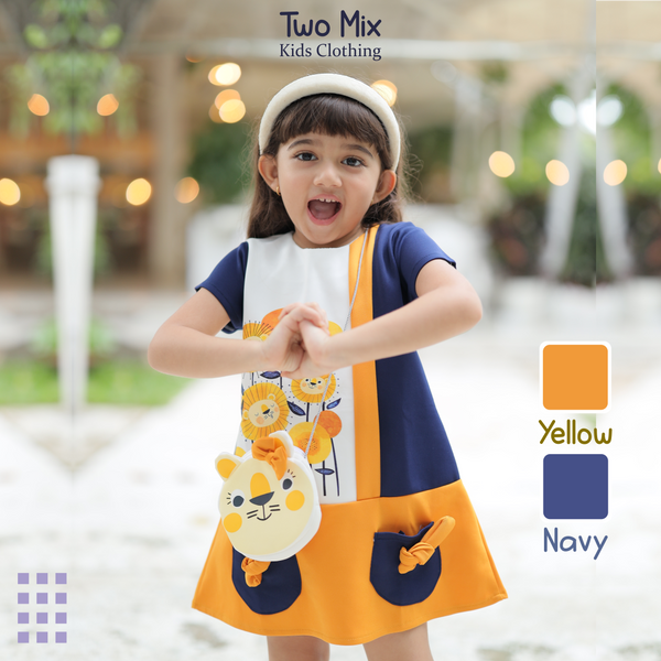 Two Mix - Dress Anak Perempuan Lucu Bahan Kaos - Baju Anak Perempuan Tas Lucu 1-8 Tahun 4283