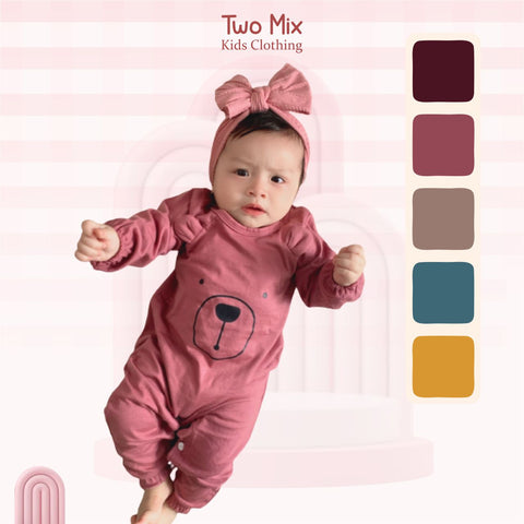 Two Mix Baju Jumper Bayi Unisex / Bodysuit Bayi Kaos Katun 0-2 Tahun 4293