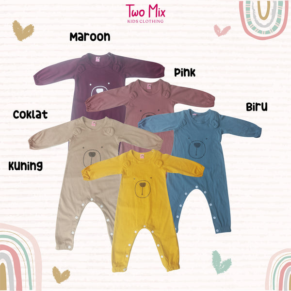 Two Mix Baju Jumper Bayi Unisex / Bodysuit Bayi Kaos Katun 0-2 Tahun 4293