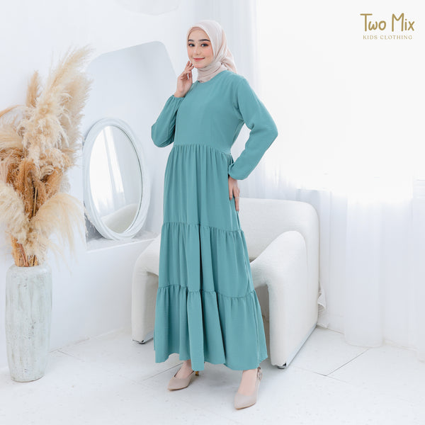 Two Mix - Dress Gamis Couple Ibu Anak Perempuan Lebaran - Baju Gamis Couple Anak Cewek - HARGA SATUAN - 4355