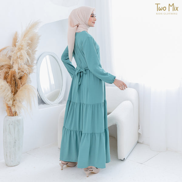 Two Mix - Dress Gamis Couple Ibu Anak Perempuan Lebaran - Baju Gamis Couple Anak Cewek - HARGA SATUAN - 4355