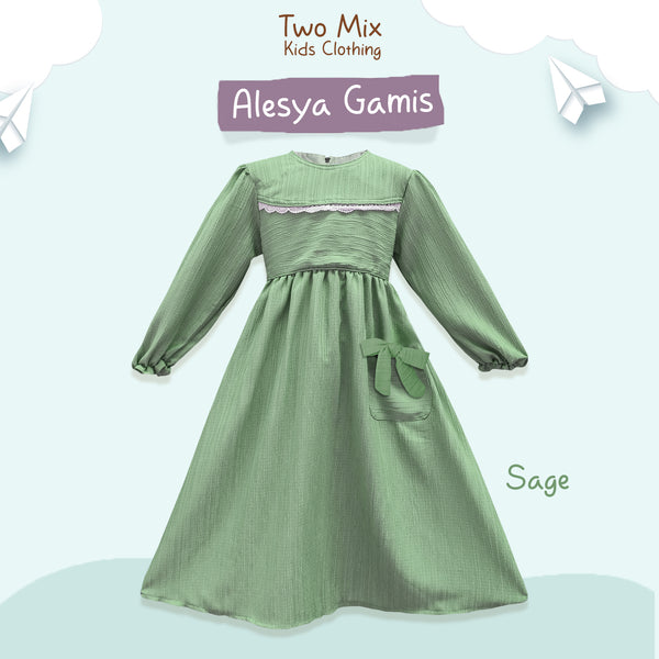 Two Mix - Raya Collection 2024 - Baju Muslim Alesya Gamis Anak Perempuan 1-12 Tahun 4397