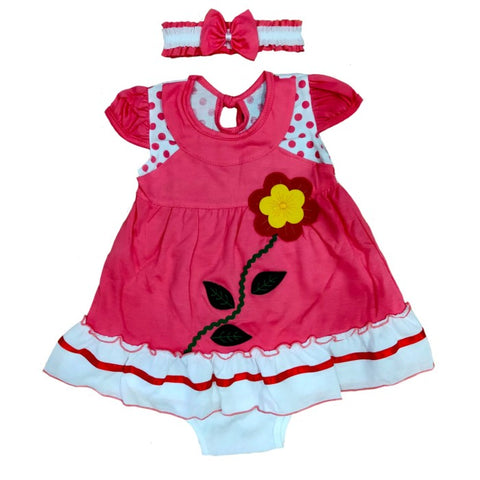 Two Mix Dress Baby Dress 0 - 6 Bulan Free Bandana dan Celana dj813