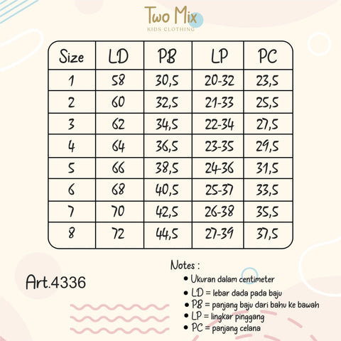 Two Mix - Setelan Anak Perempuan Lucu 1-8 Tahun 4336