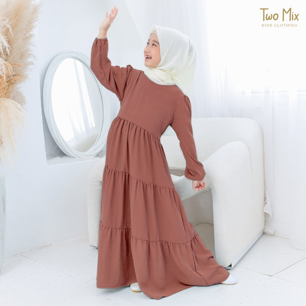 Two Mix - Dress Gamis Couple Ibu Anak Perempuan Lebaran - Baju Gamis Couple Anak Cewek - HARGA SATUAN - 4355