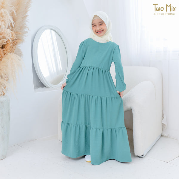 Two Mix - Dress Gamis Couple Ibu Anak Perempuan Lebaran - Baju Gamis Couple Anak Cewek - HARGA SATUAN - 4355