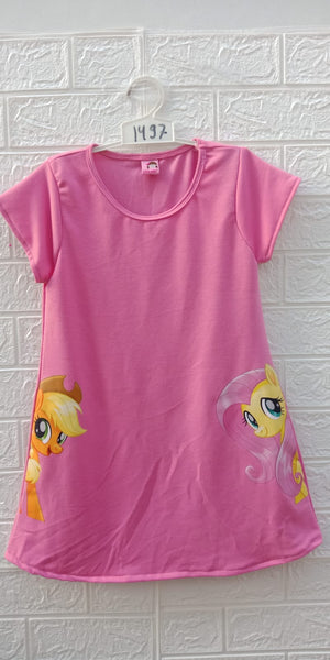 Two Mix Baju Rumah / Daster Anak Perempuan usia 1-12 Tahun Bahan Kaos Katun 4151