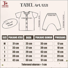 TWO MIX - Short Pajama 0Y 1Y 2Y 3Y - Piyama Anak - Baju Tidur Anak Bayi Bahan Katun Combed 0-3 Tahun 4221