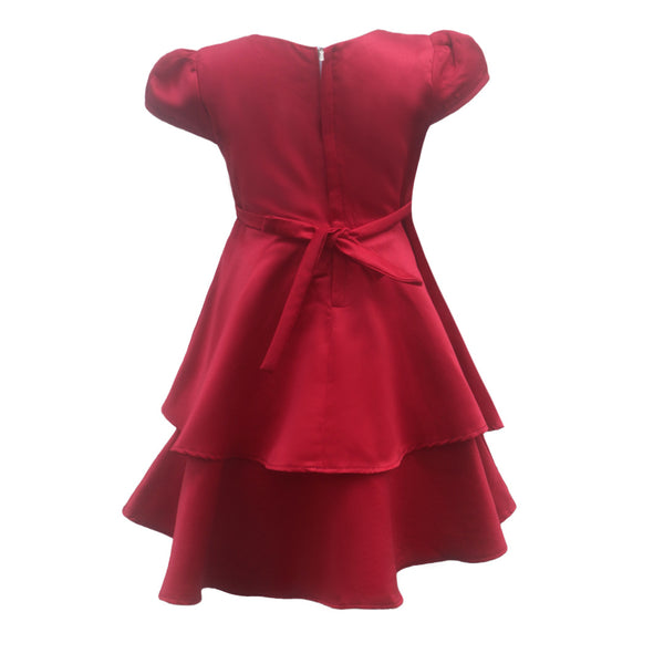 Two Mix Dress Anak Perempuan Bahan Satin Premium Usia 1-12 Tahun Y876