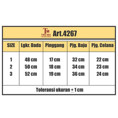 Two Mix - Setelan Anak Perempuan Bahan Kaos Katun Combed Usia 1-3 Tahun 4267