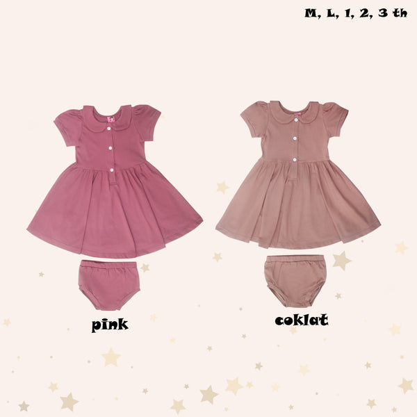 Two Mix Short Dress - Dress Bayi Perempuan - Rok Anak Perempuan 0Y - 3Y 4220