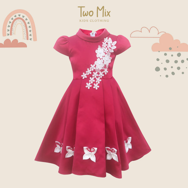 Two Mix  - Dress Anak Perempuan Bahan Satin 1-12 Tahun Y877