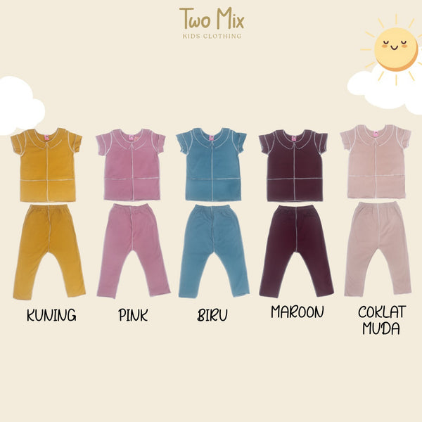 TWO MIX - Setelan Anak Bolak Balik Viral Kaos Katun - Baju Anak Cowo Cewe Kebalik 1-4 Tahun 4309