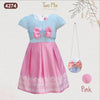 Two Mix Dress Anak Perempuan Bahan Kain Satin - Baju Anak Perempuan Fashion Usia 1-12 Tahun 4274
