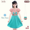 Two Mix Dress Anak Perempuan Bahan Kain Satin - Baju Anak Perempuan Fashion Usia 1-12 Tahun 4274