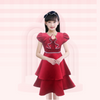Two Mix Dress Anak Perempuan Bahan Satin Premium Usia 1-12 Tahun Y876