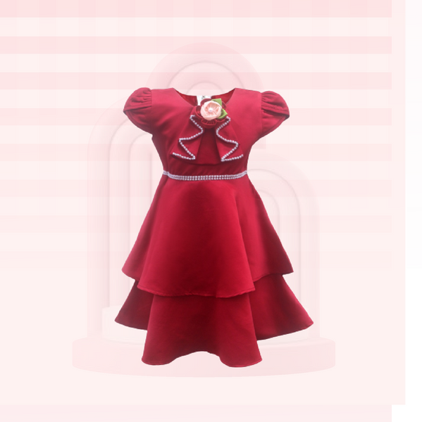 Two Mix Dress Anak Perempuan Bahan Satin Premium Usia 1-12 Tahun Y876