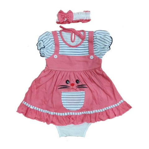 Two Mix Dress Baby Dress 0 - 6 Bulan Free Bandana dan Celana dj813