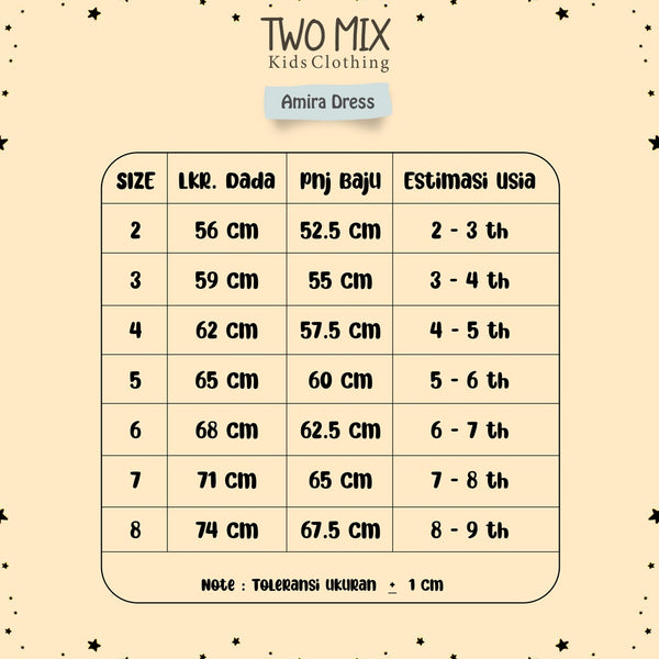 Two Mix - Dress Anak Perempuan - Baju Dress Anak Cewek - Amira Dress 1-8 Tahun 4372