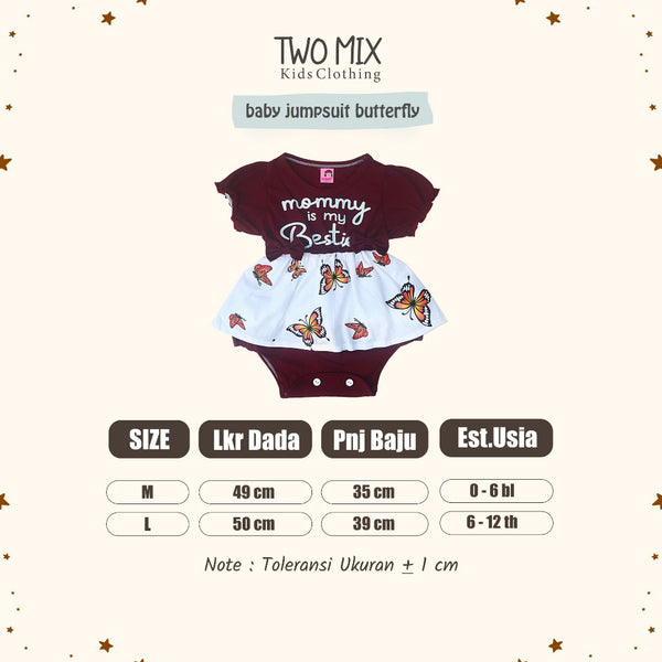 Two Mix - Jumper Bayi Perempuan Newborn / Jumpsuit Baju Bayi Cewek / Romper Playsuit Baby 0-12 Bulan 4353