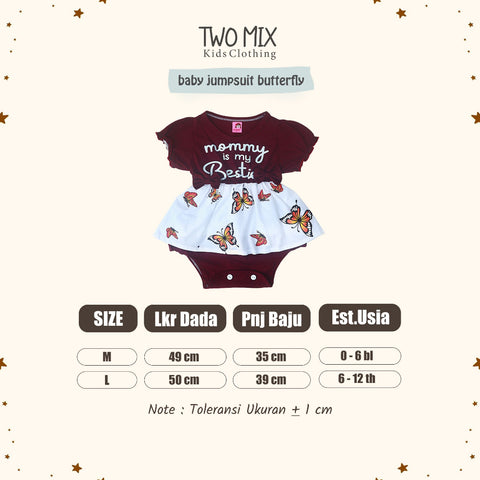 Two Mix - Jumper Bayi Perempuan Newborn / Jumpsuit Baju Bayi Cewek / Romper Playsuit Baby 0-12 Bulan 4353