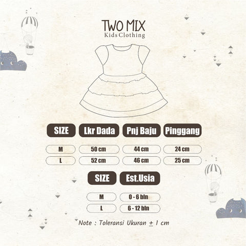 TwoMix - Dress Bayi Perempuan Santai 0-12 Bulan 4344