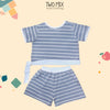 Two Mix - Baju Setelan Anak Perempuan Celana Pendek Salur Lucu 1-8 Tahun 4366