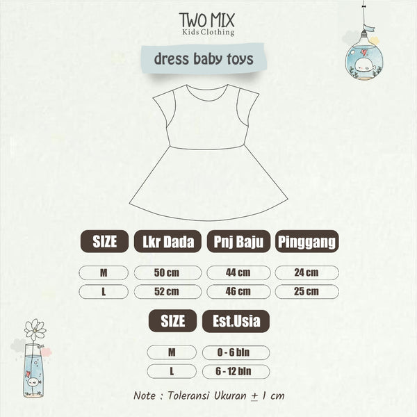 Two Mix - Baju Dress Bayi Perempuan Cewek Lucu 0-12 Bulan 4350