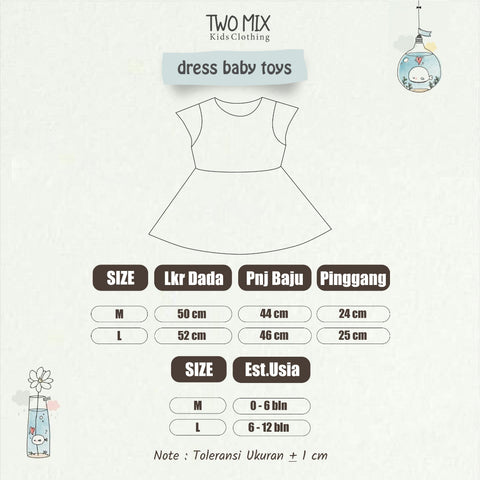 Two Mix - Baju Dress Bayi Perempuan Cewek Lucu 0-12 Bulan 4350