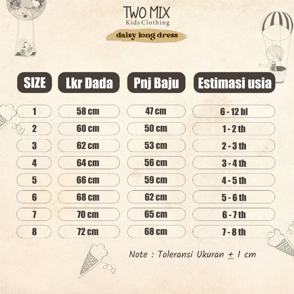 Two Mix - Dress Anak Perempuan Santai Harian 1-8 Tahun 4339