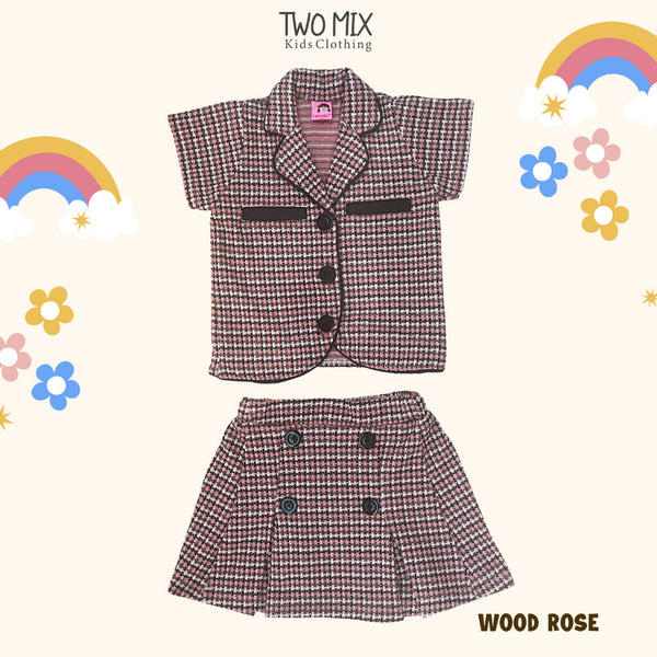 Two Mix - Setelan Anak Perempuan Kotak - Stelan Baju Anak Cewek Lucu Fashion 1-6 Tahun 4365A