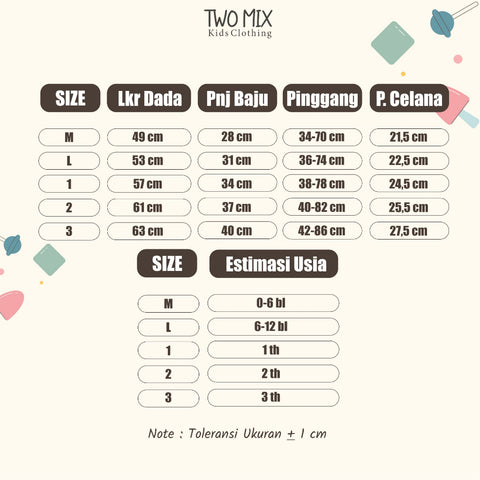 Two Mix - Baju Setelan Anak Laki-Laki 0-3 Tahun 4363B