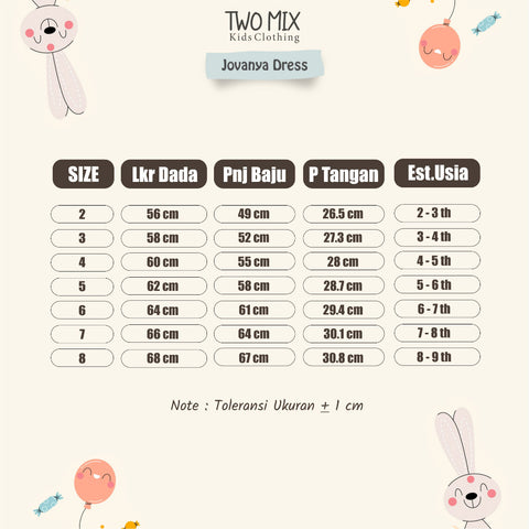 Two Mix - Dress Anak Perempuan Lucu Lengan Panjang - Baju Tunik Atasan Anak Cewek 1- 8 Tahun 4369