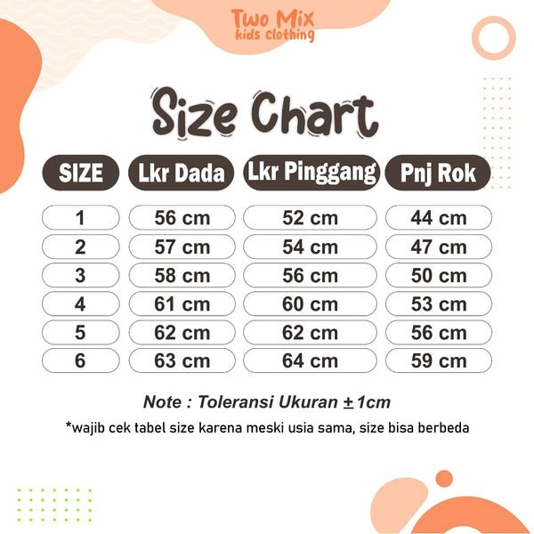 Two Mix Baju Anak Perempuan Fashion - Dress Gaun Anak Cewek 1-6 Tahun Y884