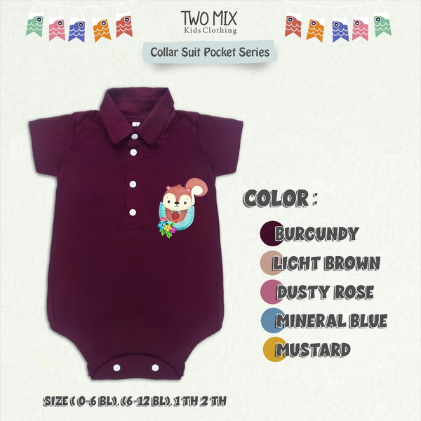 Two Mix - Baju Jumper Bayi Playsuit  - Collar Suit Lucu Laki Laki / Perempuan 0 1 2 Tahun 4302