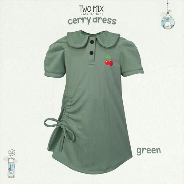 Two Mix - Baju Anak Perempuan Lucu - Cherry Dress Pakaian Anak Cewek 1 2 3 4 5 6 7 8 Tahun 4372B