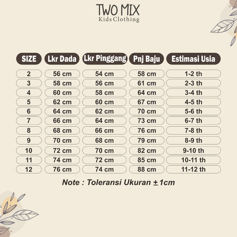 Two Mix - Baju Dress Anak Natal Perempuan 2023 - Gaun Anak Cewek Satin Party Christmas 1-12 Tahun 4376