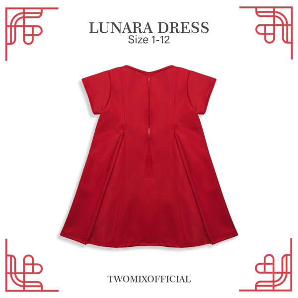 CNY 2024 - Two Mix - Lunara Dress Anak Imlek Perempuan 2024 - Gaun Anak Cewek Lunar Chinese New Year 1-12 Tahun 4389