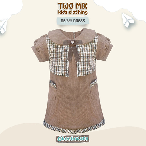 Two Mix - Belva Dress Anak Perempuan Lucu - Baju Anak Cewek Lebaran 1-12 Tahun 4391