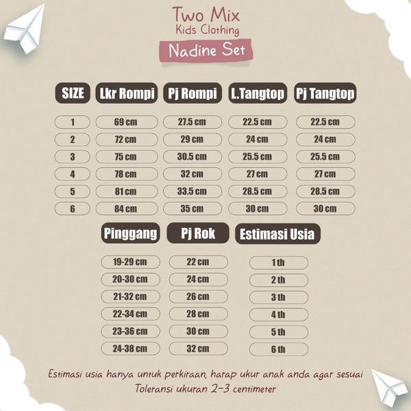 Two Mix - Nadine One Set Baju Setelan Anak Perempuan Lucu 1-6 Tahun 4386