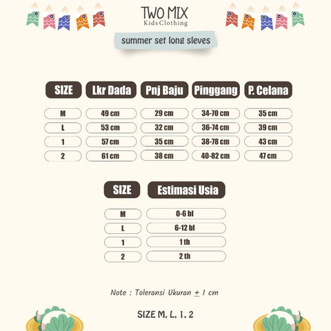 Two Mix - Setelan Baju Bayi Perempuan / Laki-Laki 4360A