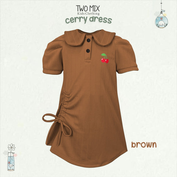 Two Mix - Baju Anak Perempuan Lucu - Cherry Dress Pakaian Anak Cewek 1 2 3 4 5 6 7 8 Tahun 4372B