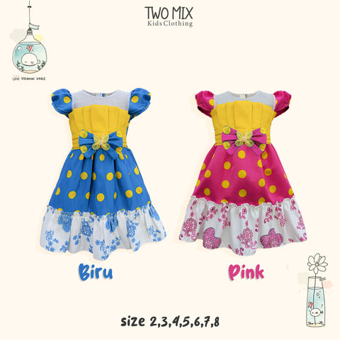 Two Mix - Baju Dress Anak Perempuan Satin Lucu Y886