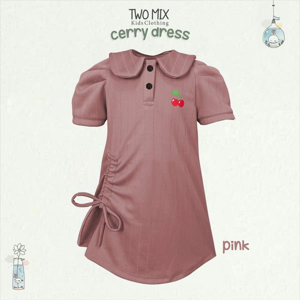 Two Mix - Baju Anak Perempuan Lucu - Cherry Dress Pakaian Anak Cewek 1 2 3 4 5 6 7 8 Tahun 4372B
